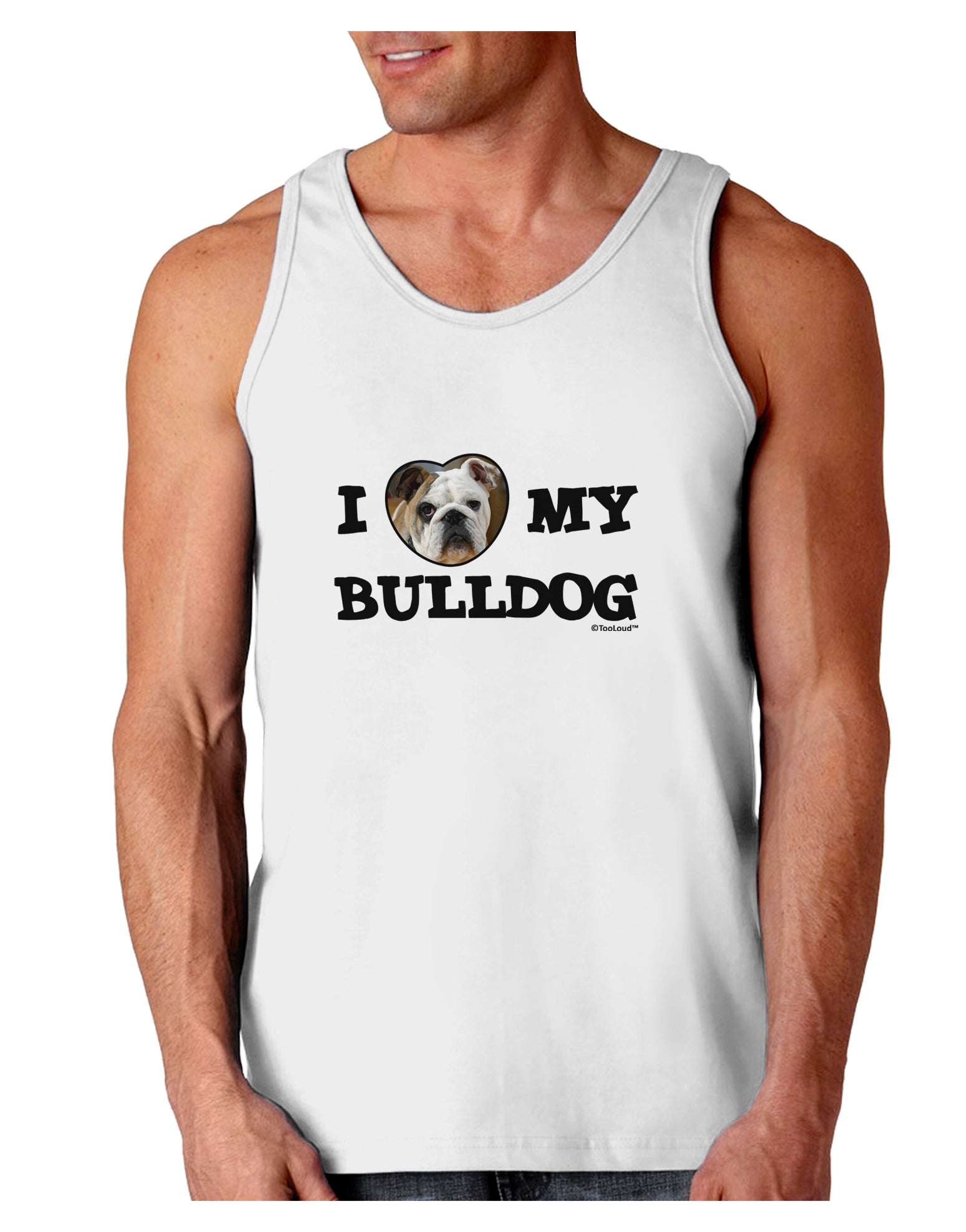 I Heart My Bulldog Loose Tank Top by TooLoud-Loose Tank Top-TooLoud-White-Small-Davson Sales