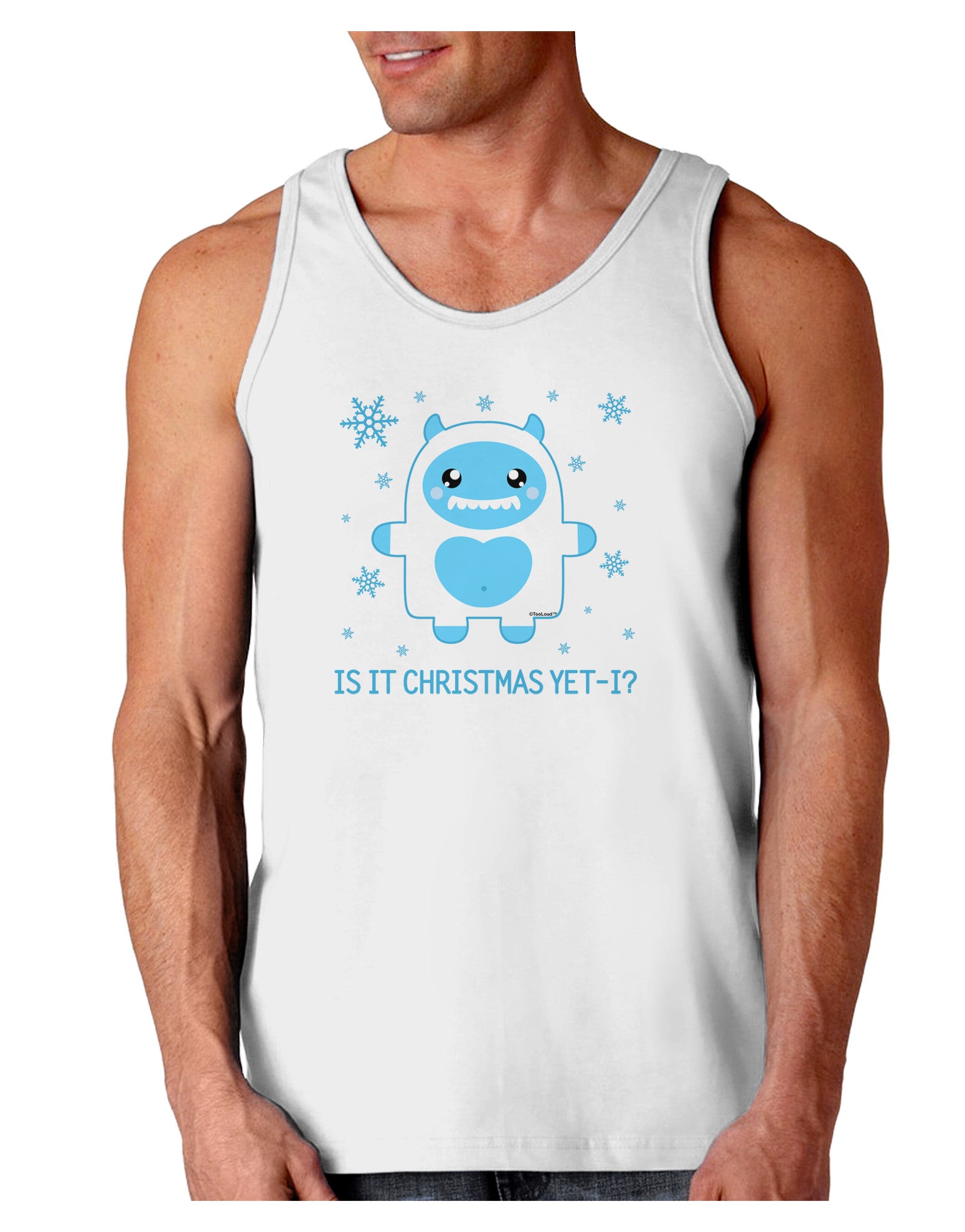 Is It Christmas Yet - Yeti Abominable Snowman Loose Tank Top-Loose Tank Top-TooLoud-White-Small-Davson Sales
