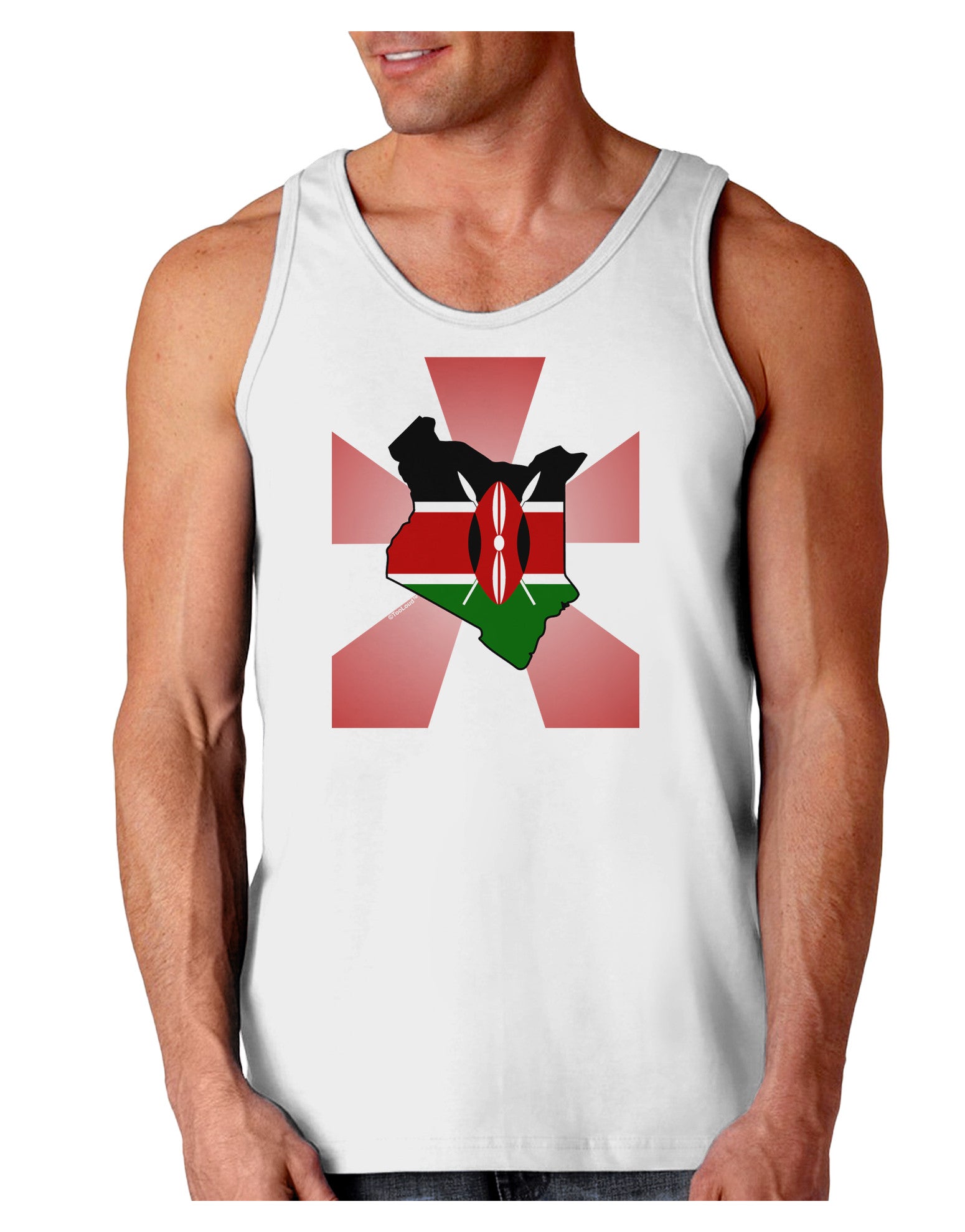 Kenya Flag Design Loose Tank Top-Loose Tank Top-TooLoud-White-Small-Davson Sales