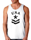 USA Military Star Stencil Logo Loose Tank Top-Loose Tank Top-TooLoud-White-Small-Davson Sales