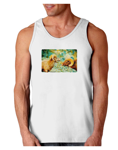 Two Bighorn Rams Watercolor Loose Tank Top-Loose Tank Top-TooLoud-White-Small-Davson Sales