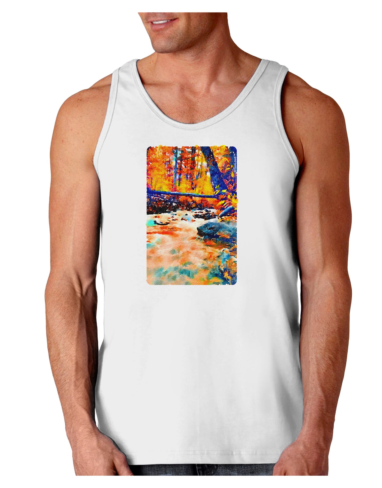 Mt Shavano Colorado Watercolor Loose Tank Top-Loose Tank Top-TooLoud-White-Small-Davson Sales