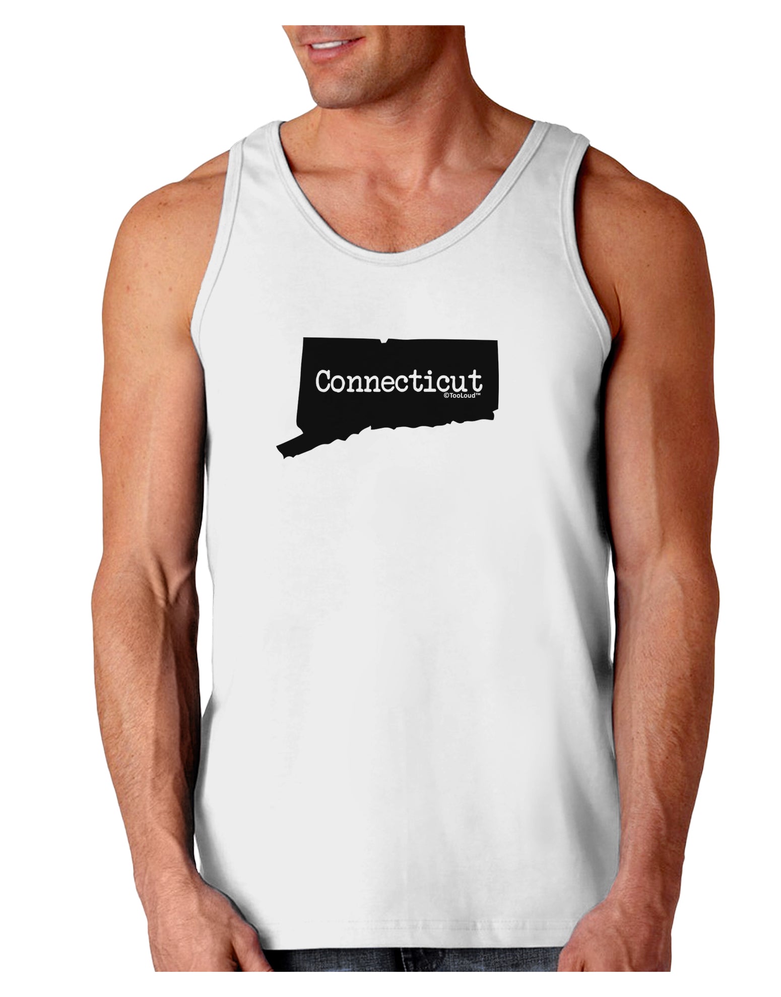 Connecticut - United States Shape Loose Tank Top by TooLoud-Loose Tank Top-TooLoud-White-Small-Davson Sales