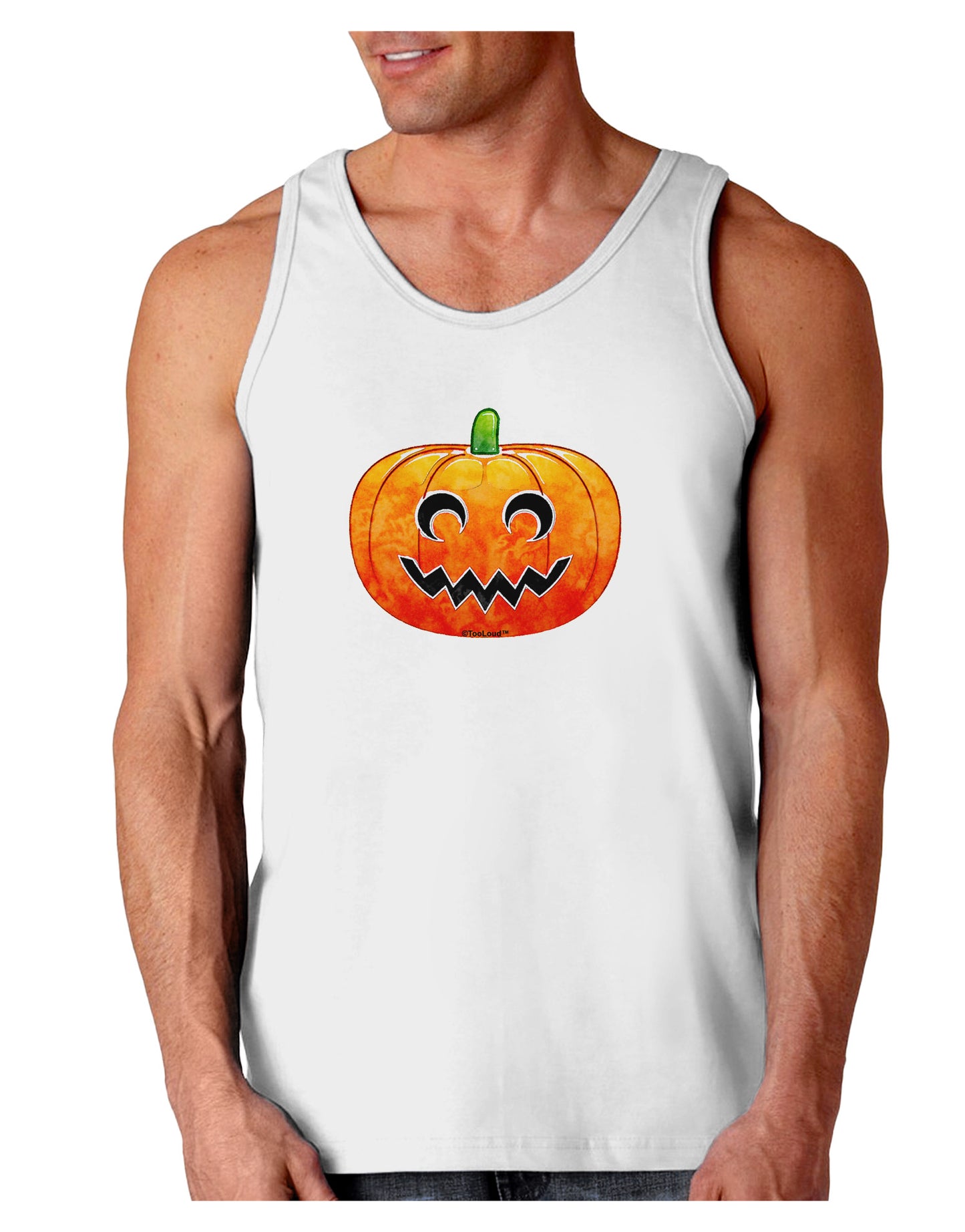 Jack-O-Lantern Watercolor Loose Tank Top-Loose Tank Top-TooLoud-White-Small-Davson Sales