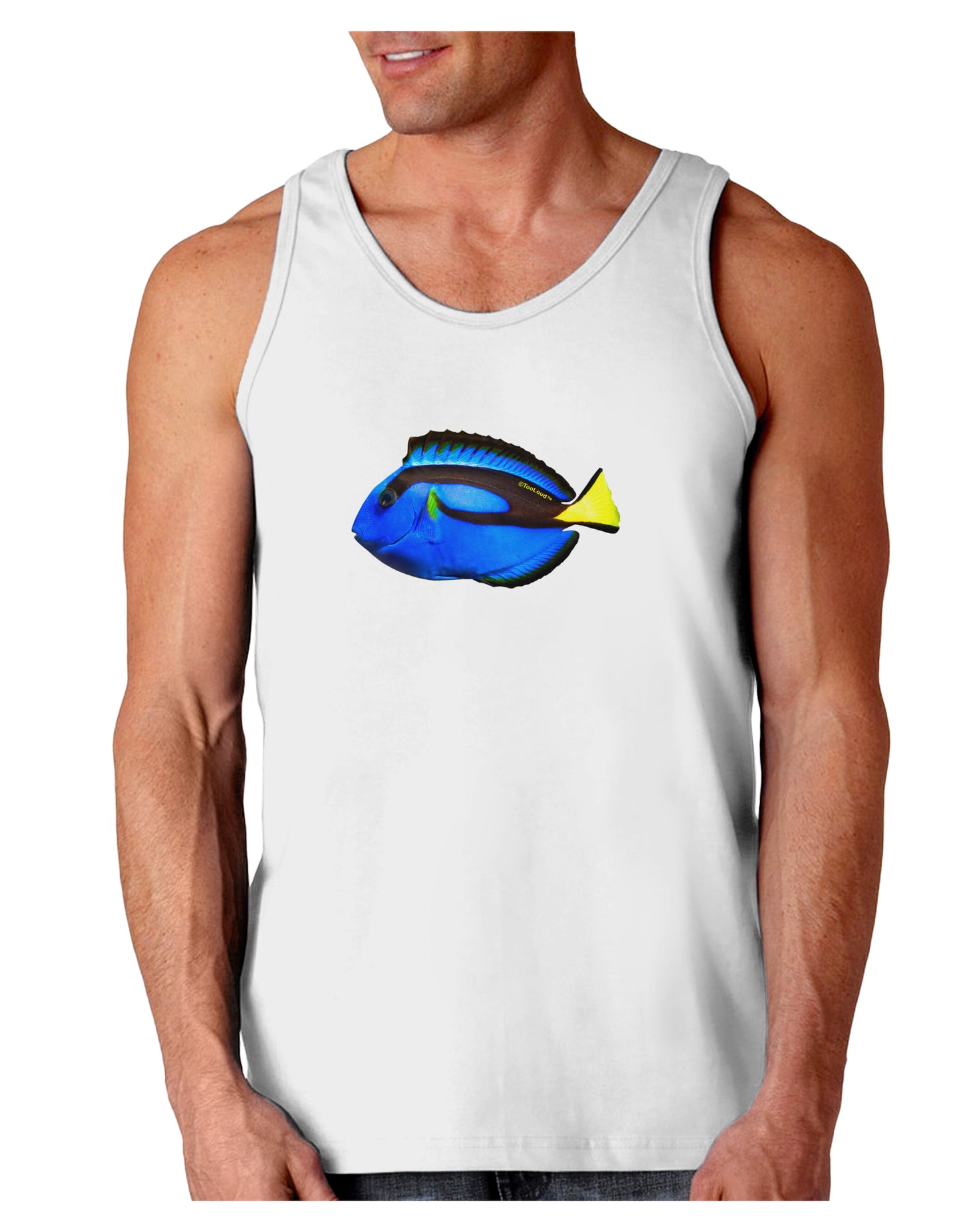 Blue Tang Fish Loose Tank Top-Loose Tank Top-TooLoud-White-Small-Davson Sales