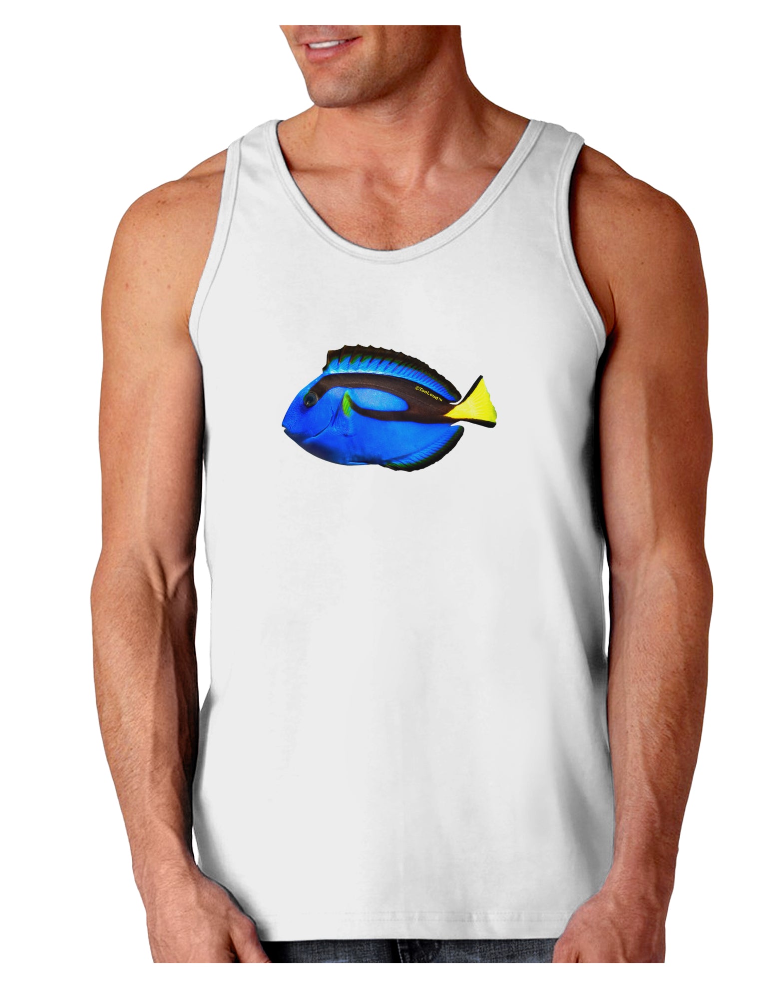 Blue Tang Fish Loose Tank Top-Loose Tank Top-TooLoud-White-Small-Davson Sales