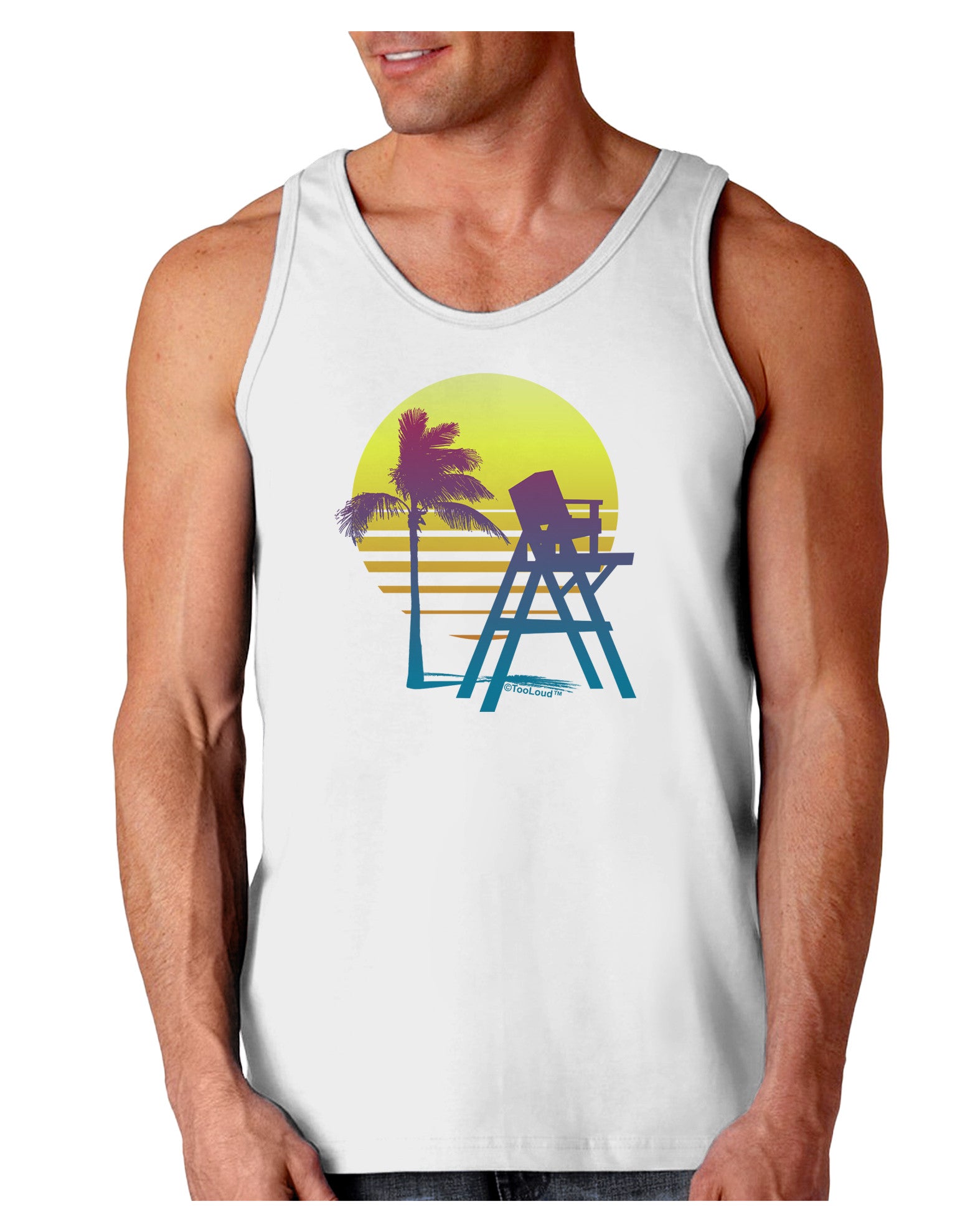 LA Beach Silhouette Letters Loose Tank Top-Loose Tank Top-TooLoud-White-Small-Davson Sales