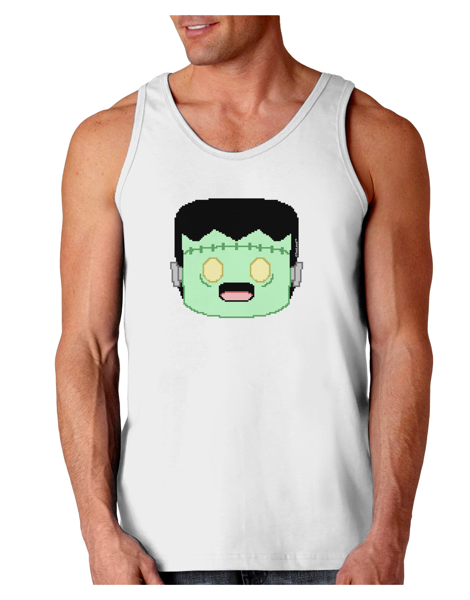 Cute Pixel Monster Loose Tank Top-Loose Tank Top-TooLoud-White-Small-Davson Sales