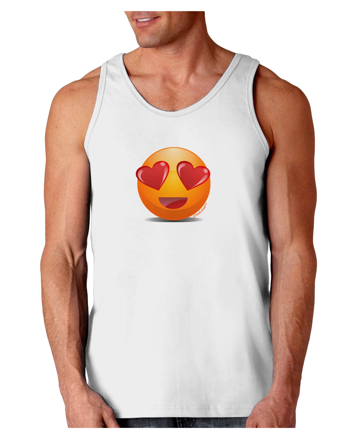 Heart Eye Emoji Loose Tank Top-Loose Tank Top-TooLoud-White-Small-Davson Sales