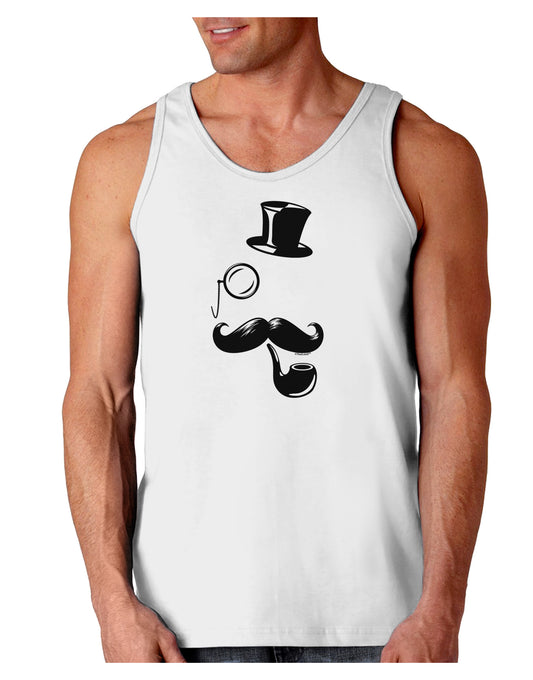 Tophat Mustache Pipe and Monocle Loose Tank Top-Loose Tank Top-TooLoud-White-Small-Davson Sales