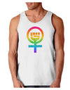 Rainbow Distressed Feminism Symbol Loose Tank Top-Loose Tank Top-TooLoud-White-Small-Davson Sales