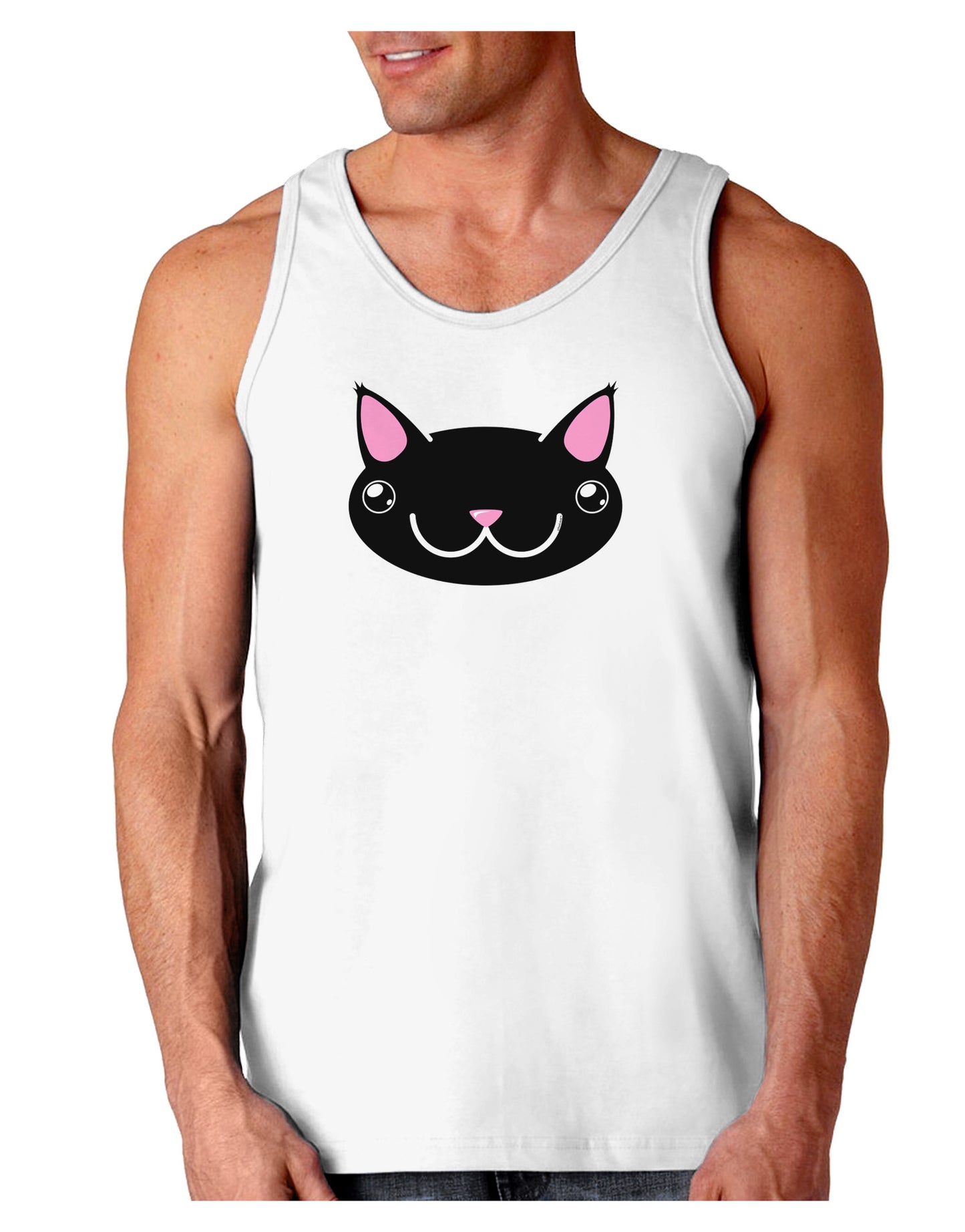 Kyu-T Head - Night Kawa the Cute Critter Loose Tank Top-Loose Tank Top-TooLoud-White-Small-Davson Sales