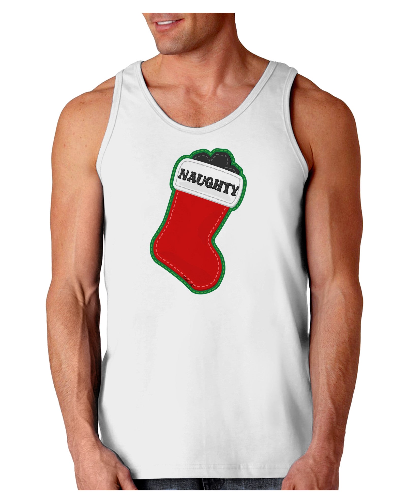 Naughty Coal Cute Christmas Stocking Loose Tank Top-Loose Tank Top-TooLoud-White-Small-Davson Sales