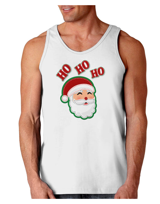 Ho Ho Ho Santa Claus Face Faux Applique Loose Tank Top-Loose Tank Top-TooLoud-White-Small-Davson Sales