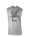 Faith Conquers Fear Muscle Shirt-Muscle Shirts-TooLoud-AshGray-Small-Davson Sales