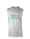 Distressed Chicago Flag Design Muscle Shirt by TooLoud-TooLoud-AshGray-Small-Davson Sales