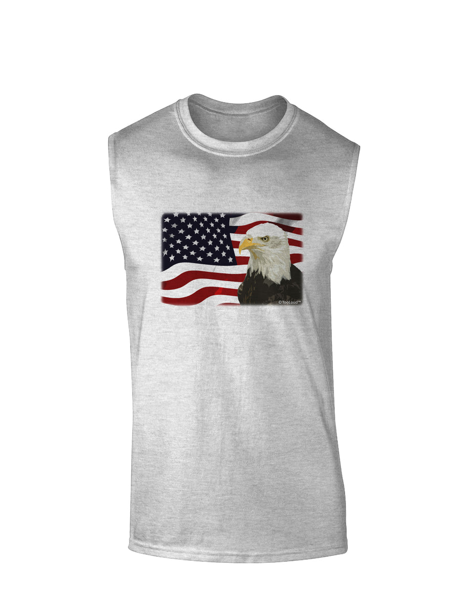 Patriotic USA Flag with Bald Eagle Muscle Shirt by TooLoud-TooLoud-White-Small-Davson Sales