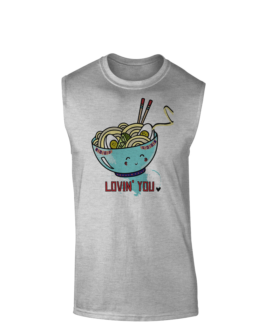TooLoud Matching Lovin You Blue Pho Bowl Muscle Shirt-Muscle Shirts-TooLoud-White-Small-Davson Sales