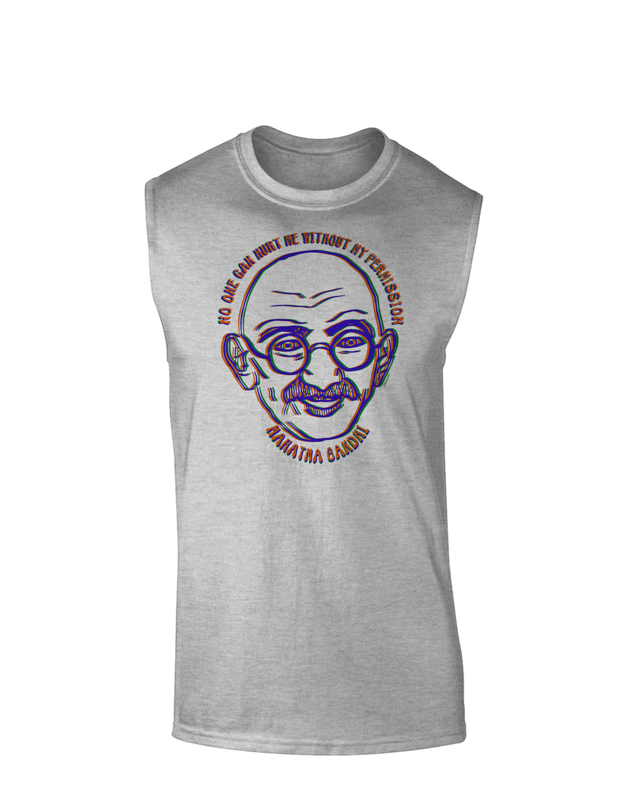TooLoud No one can hurt me without my permission Ghandi Muscle Shirt-Muscle Shirts-TooLoud-White-Small-Davson Sales