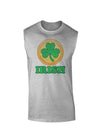 Shamrock Button - Irish Muscle Shirt by TooLoud-TooLoud-AshGray-Small-Davson Sales