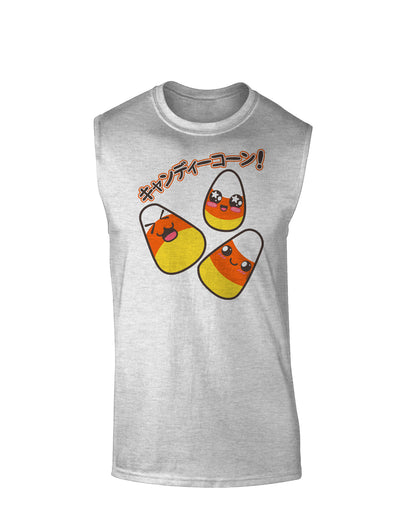 Japanese Kawaii Candy Corn Halloween Muscle Shirt-TooLoud-AshGray-Small-Davson Sales