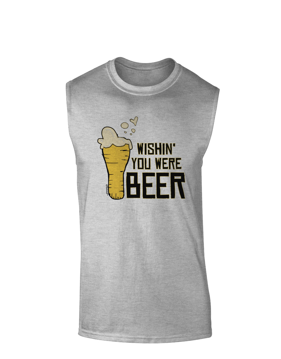Wishin you were Beer Muscle Shirt-Muscle Shirts-TooLoud-White-Small-Davson Sales
