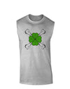 Clover and Crossbones Muscle Shirt by TooLoud-TooLoud-AshGray-Small-Davson Sales