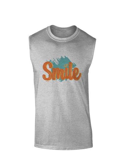 Smile Muscle Shirt-Muscle Shirts-TooLoud-AshGray-Small-Davson Sales