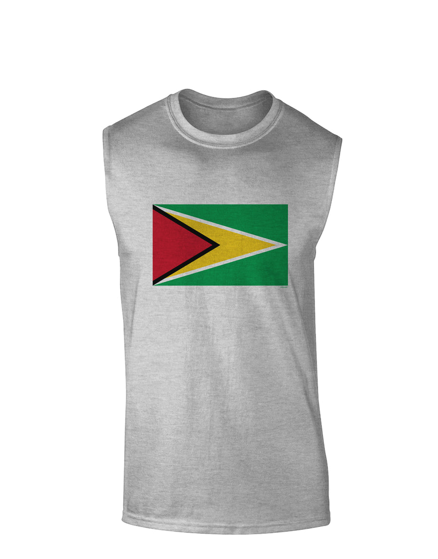 TooLoud Guyana Flag Muscle Shirt-Muscle Shirts-TooLoud-White-Small-Davson Sales