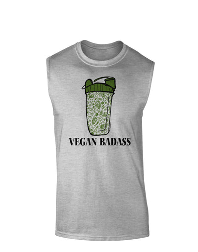 Vegan Badass Blender Bottle Muscle Shirt-Muscle Shirts-TooLoud-AshGray-Small-Davson Sales