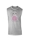 TooLoud Cute Bunny with Floppy Ears - Pink Muscle Shirt-TooLoud-AshGray-Small-Davson Sales