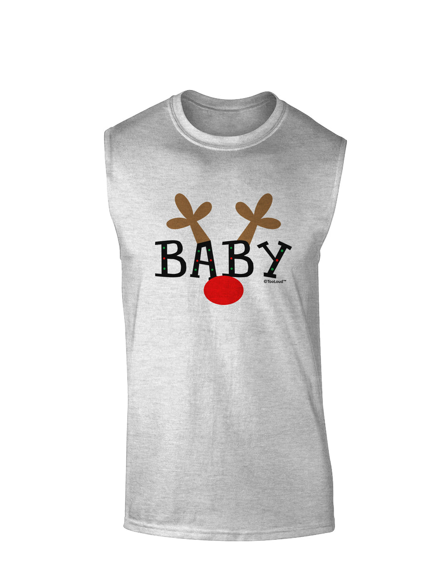 Matching Family Christmas Design - Reindeer - Baby Muscle Shirt by TooLoud-TooLoud-White-Small-Davson Sales