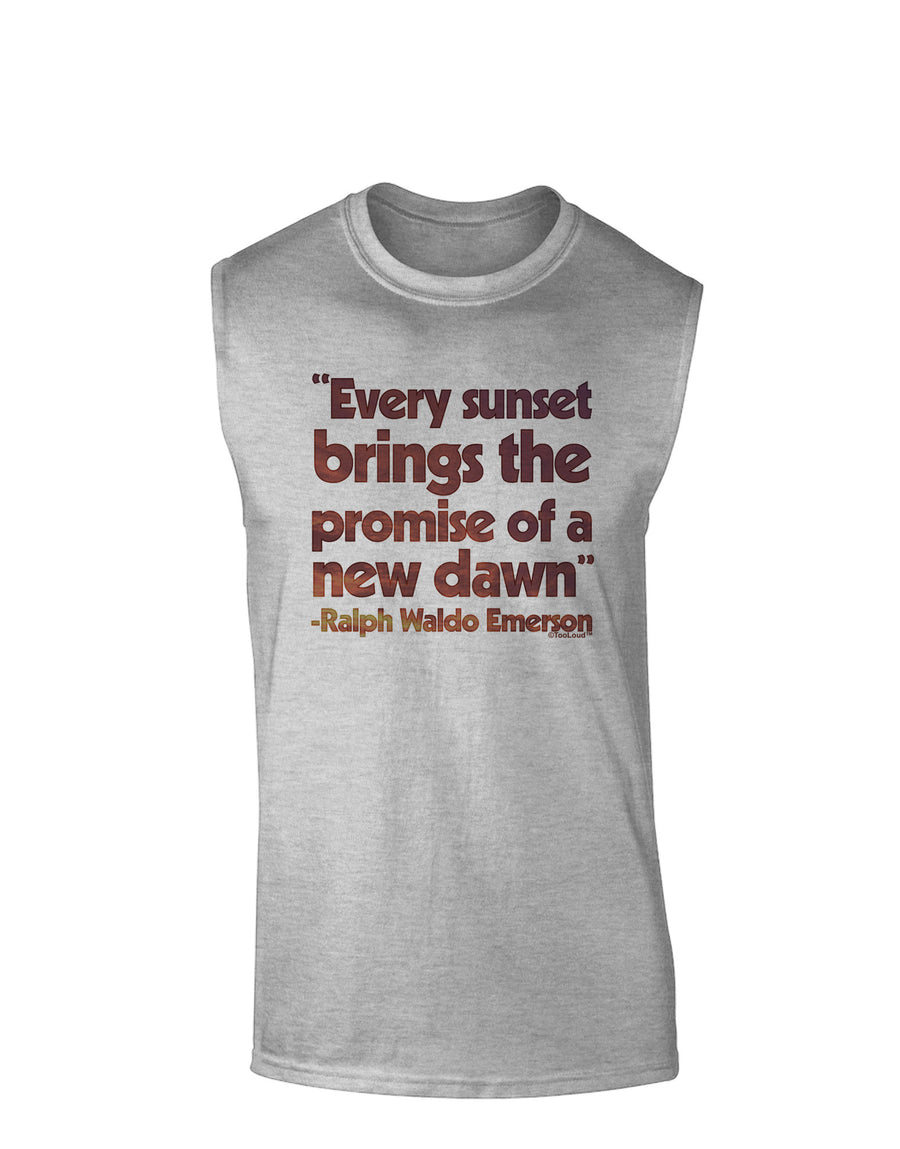 Emerson Sunset Quote Muscle Shirt-Muscle Shirts-TooLoud-White-Small-Davson Sales