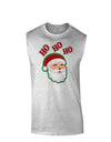 Ho Ho Ho Santa Claus Face Faux Applique Muscle Shirt