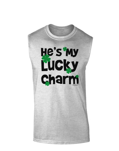 He's My Lucky Charm - Matching Couples Design Muscle Shirt by TooLoud-Mens T-Shirt-TooLoud-AshGray-Small-Davson Sales
