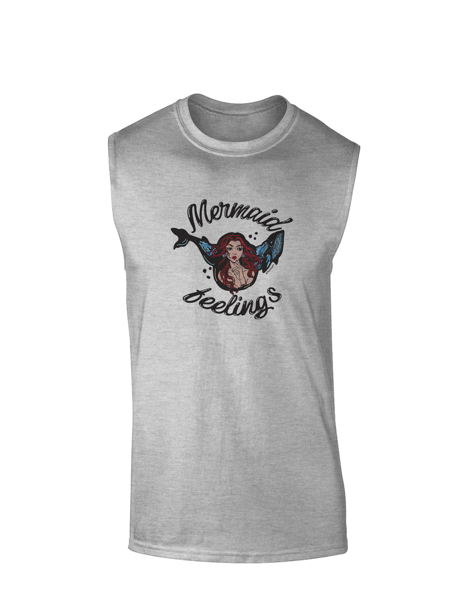 TooLoud Mermaid Feelings Muscle Shirt-Muscle Shirts-TooLoud-White-Small-Davson Sales
