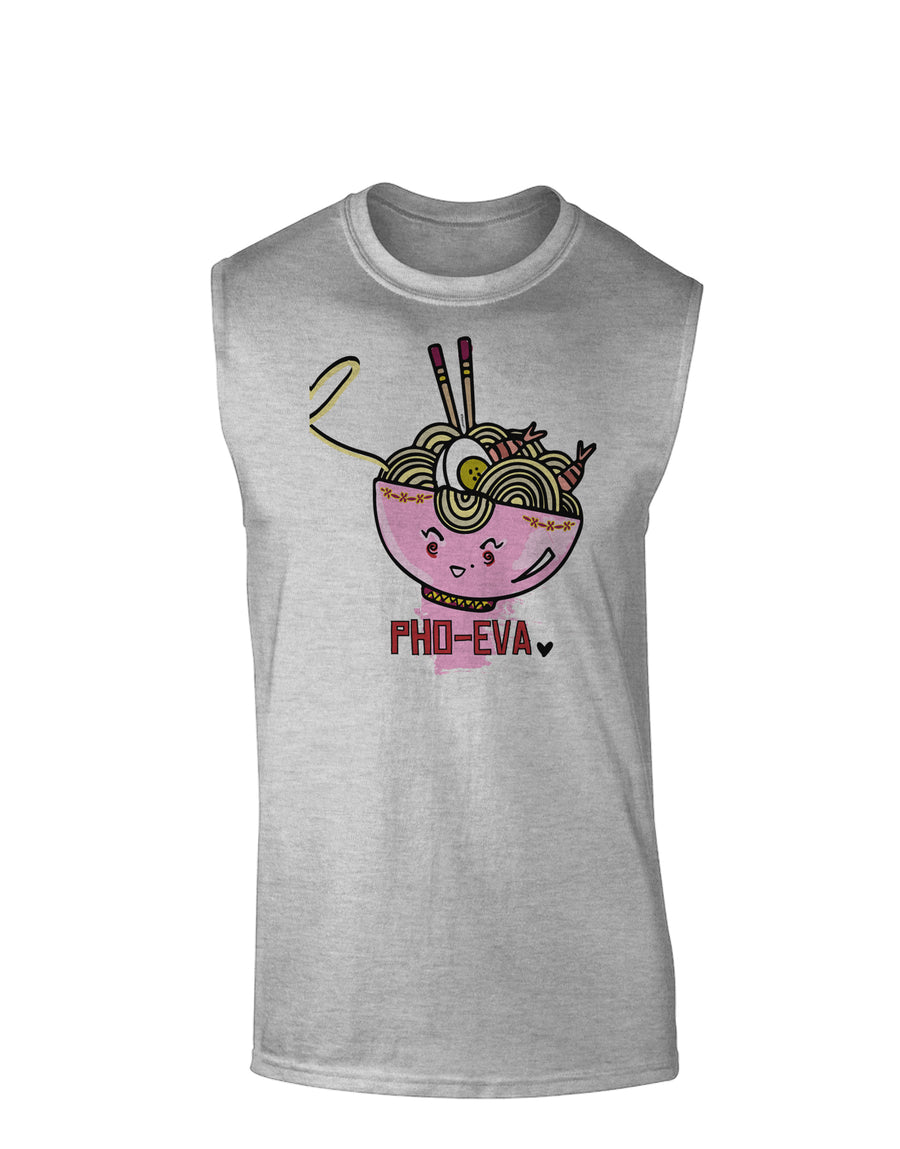 TooLoud Matching Pho Eva Pink Pho Bowl Muscle Shirt-Muscle Shirts-TooLoud-White-Small-Davson Sales