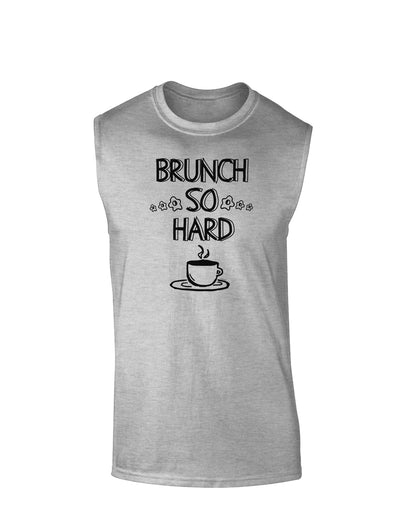 TooLoud Brunch So Hard Eggs and Coffee Muscle Shirt-Muscle Shirts-TooLoud-AshGray-Small-Davson Sales
