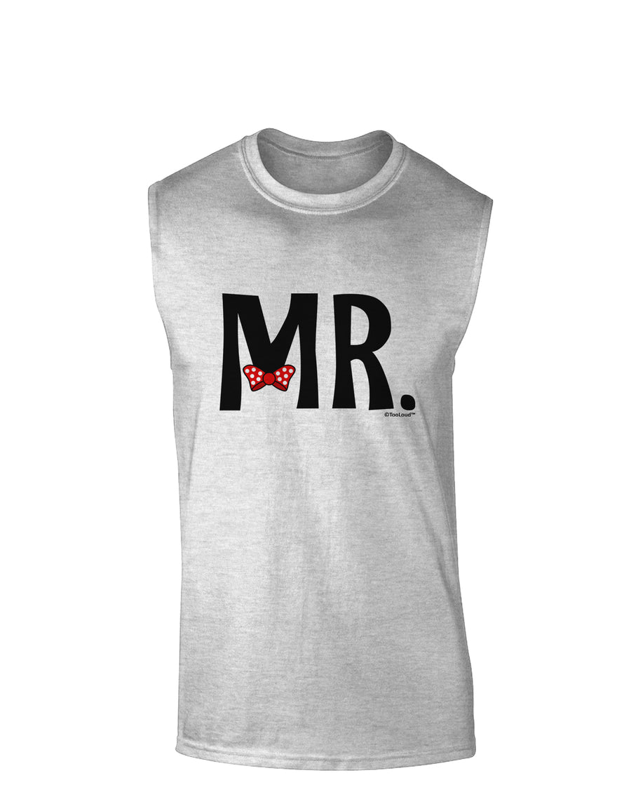 Matching Mr and Mrs Design - Mr Bow Tie Muscle Shirt by TooLoud-TooLoud-White-Small-Davson Sales