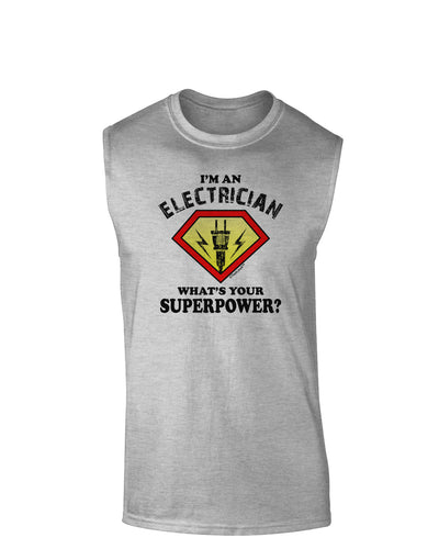 Electrician - Superpower Muscle Shirt-TooLoud-AshGray-Small-Davson Sales