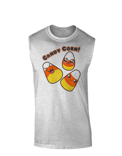 Cute Kawaii Candy Corn Halloween Muscle Shirt-TooLoud-AshGray-Small-Davson Sales