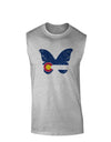 Grunge Colorado Butterfly Flag Muscle Shirt-Muscle Shirts-TooLoud-AshGray-Small-Davson Sales