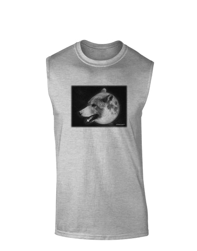 White Wolf Moon Muscle Shirt-TooLoud-AshGray-Small-Davson Sales