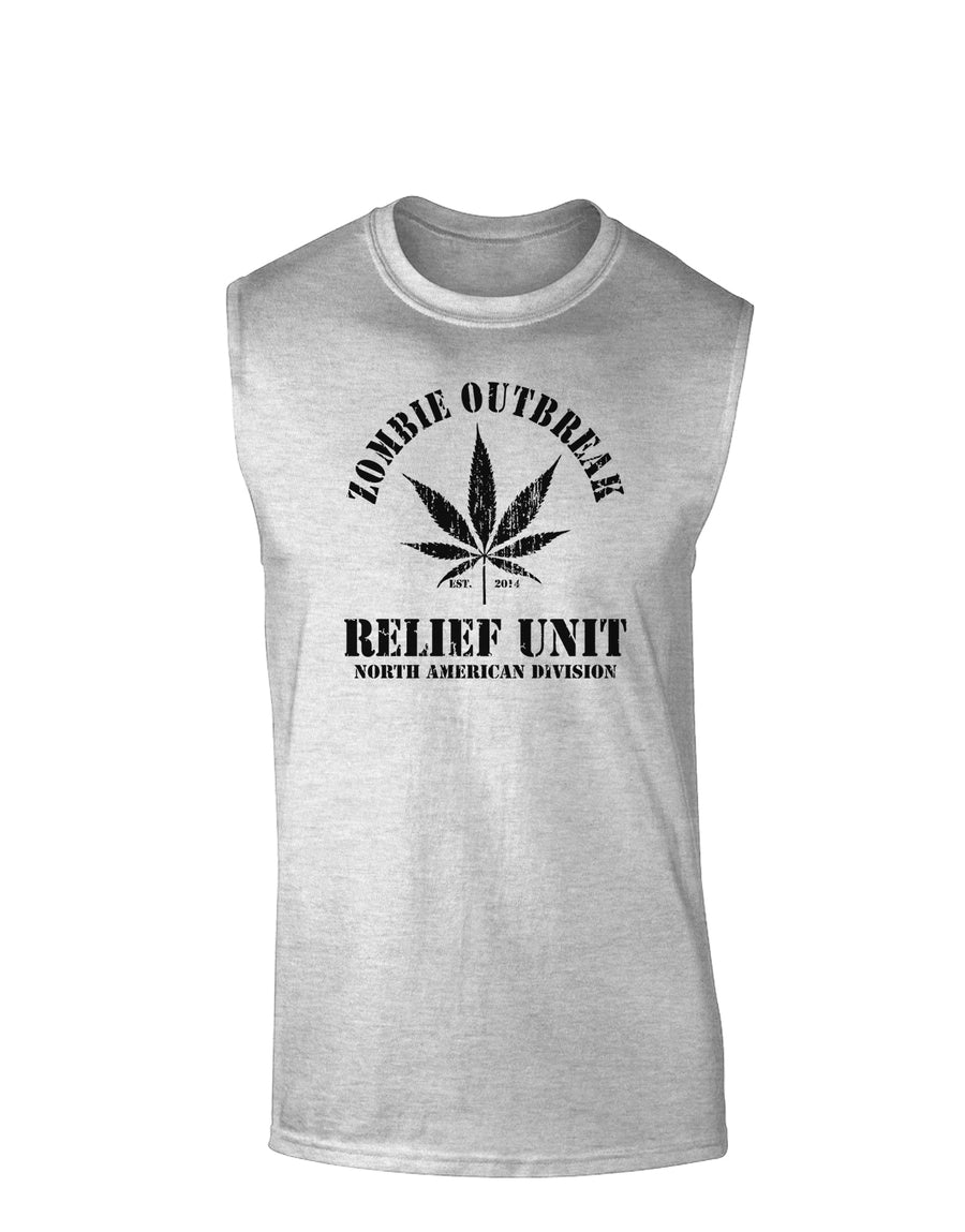 Zombie Outbreak Relief Unit - Marijuana Muscle Shirt-TooLoud-White-Small-Davson Sales