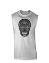 TooLoud Version 9 Black and White Day of the Dead Calavera Muscle Shirt-TooLoud-AshGray-Small-Davson Sales