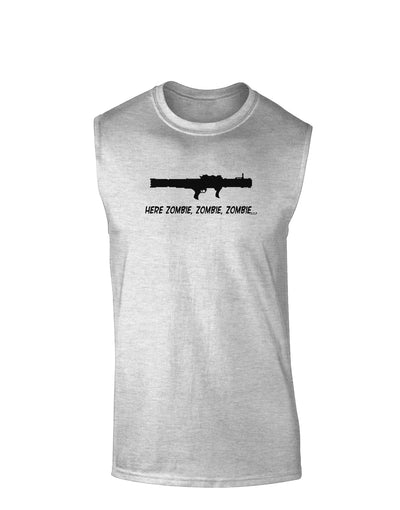 Here Zombie Zombie Zombie Bazooka Muscle Shirt-TooLoud-AshGray-Small-Davson Sales