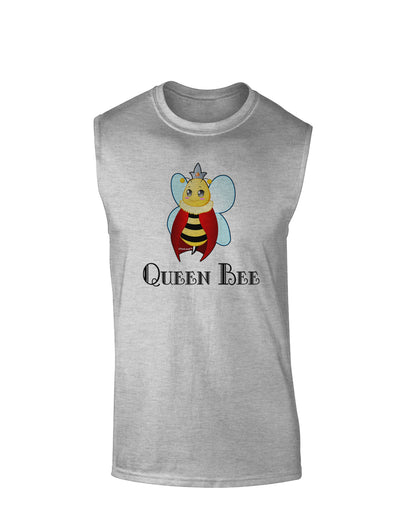 Queen Bee Text Muscle Shirt-TooLoud-AshGray-Small-Davson Sales