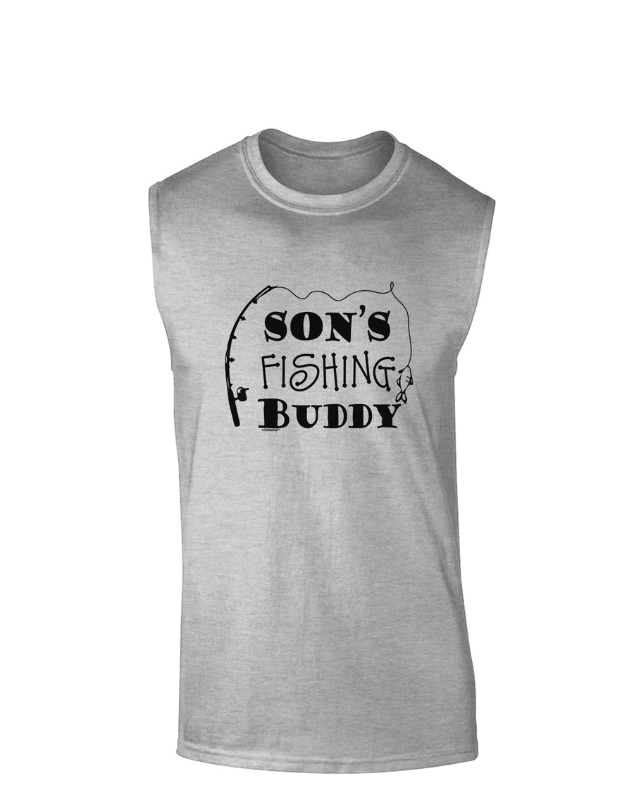TooLoud Sons Fishing Buddy Muscle Shirt-Muscle Shirts-TooLoud-White-Small-Davson Sales