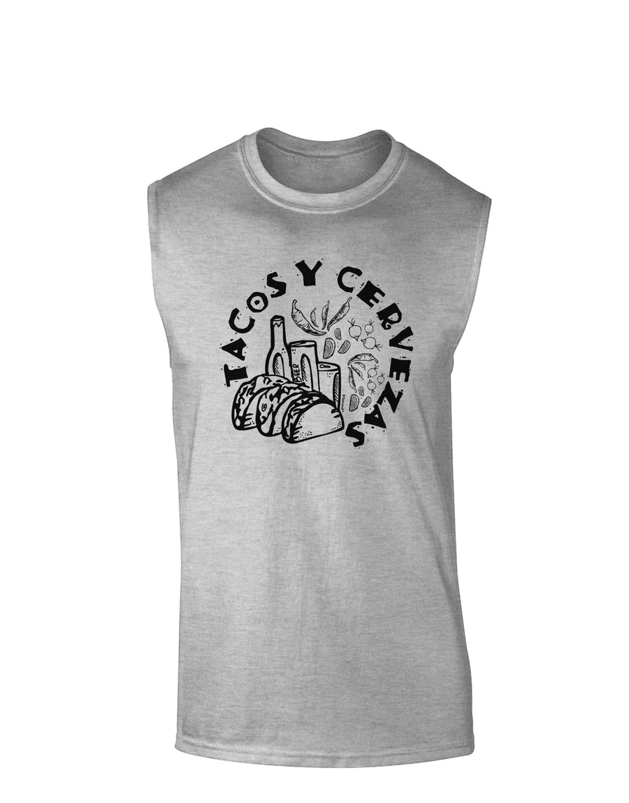 Tacos Y Cervezas Muscle Shirt-Muscle Shirts-TooLoud-White-Small-Davson Sales