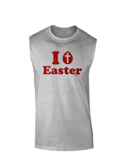 I Egg Cross Easter - Red Glitter Muscle Shirt by TooLoud-TooLoud-AshGray-Small-Davson Sales
